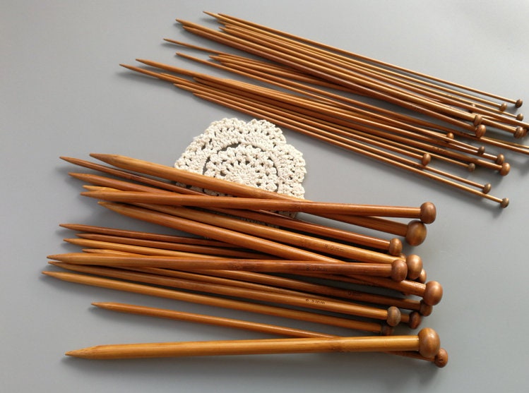 Set 6 Ferri Da Maglia In Bambù – 6 Mm, 8 Mm, 10 Mm (2 Pezzi Ciascuno), Lunghezza 25 Cm, Per Principianti