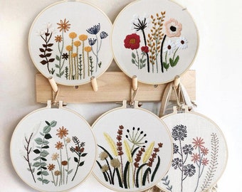 Machen Sie Ihre eigene Stickerei Kit-Stickerei Kits für Erwachsene-Blume Stickerei Kit-DIY Hand Pflanze Stickerei voller Kit-Stickerei Reifen Art-Diy Kit