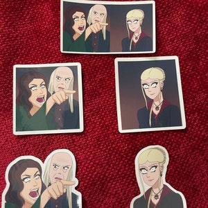 Alicent Viserys and Rhaenyra Cat Meme Stickers