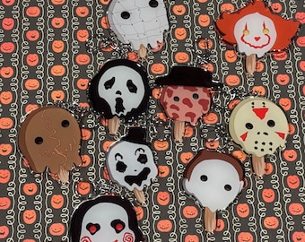 Llaveros de paletas heladas de películas de terror