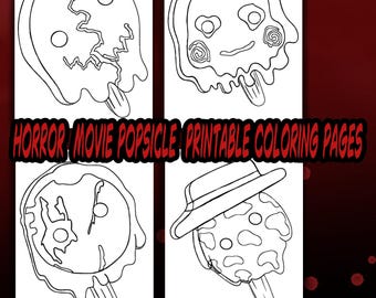 Páginas para colorear en PDF de paletas heladas terroríficas