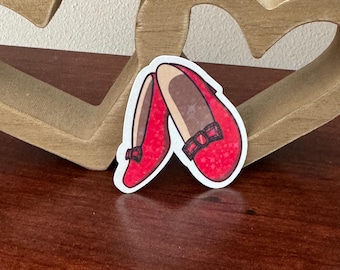 Pegatina holográfica de zapatillas de rubí