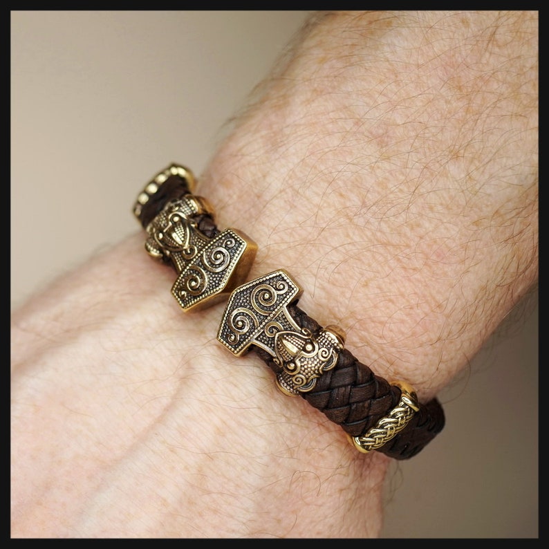 WikingerArmband Herren geflochtenlederarmband mit Etsy