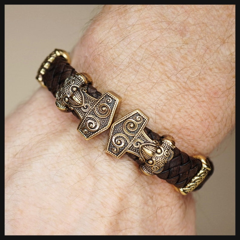 WikingerArmband Herren geflochtenlederarmband mit Etsy