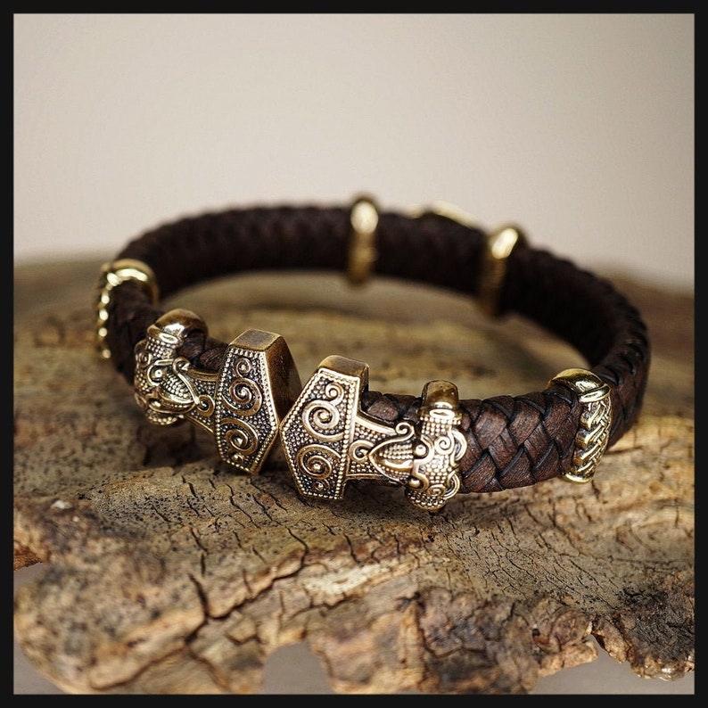 WikingerArmband Herren geflochtenlederarmband mit Etsy