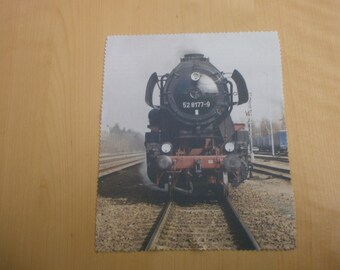 Glasses cleaning cloth with steam locomotive BR52