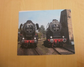 Glasses cleaning cloth with steam locomotive BR52 + BR41