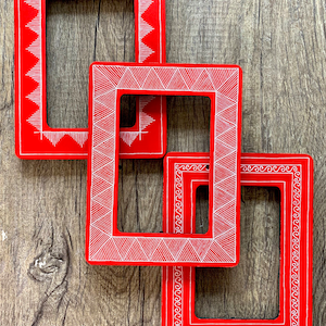 Hand Painted Wooden Frame | Aipan Art | Acrylic Painting | Indian Art | Home Decor | Wall Decor | Acrylic Painted Wooden Frames | Folk Art
