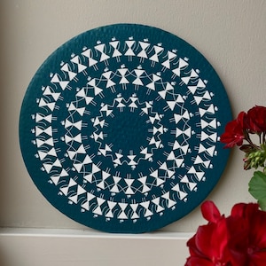 Warli Art | Indian Art | Folk Art Painting | Wall Hanging | Acrylic Painting - Warli | Round Canvas Paintings | Handmade Painting