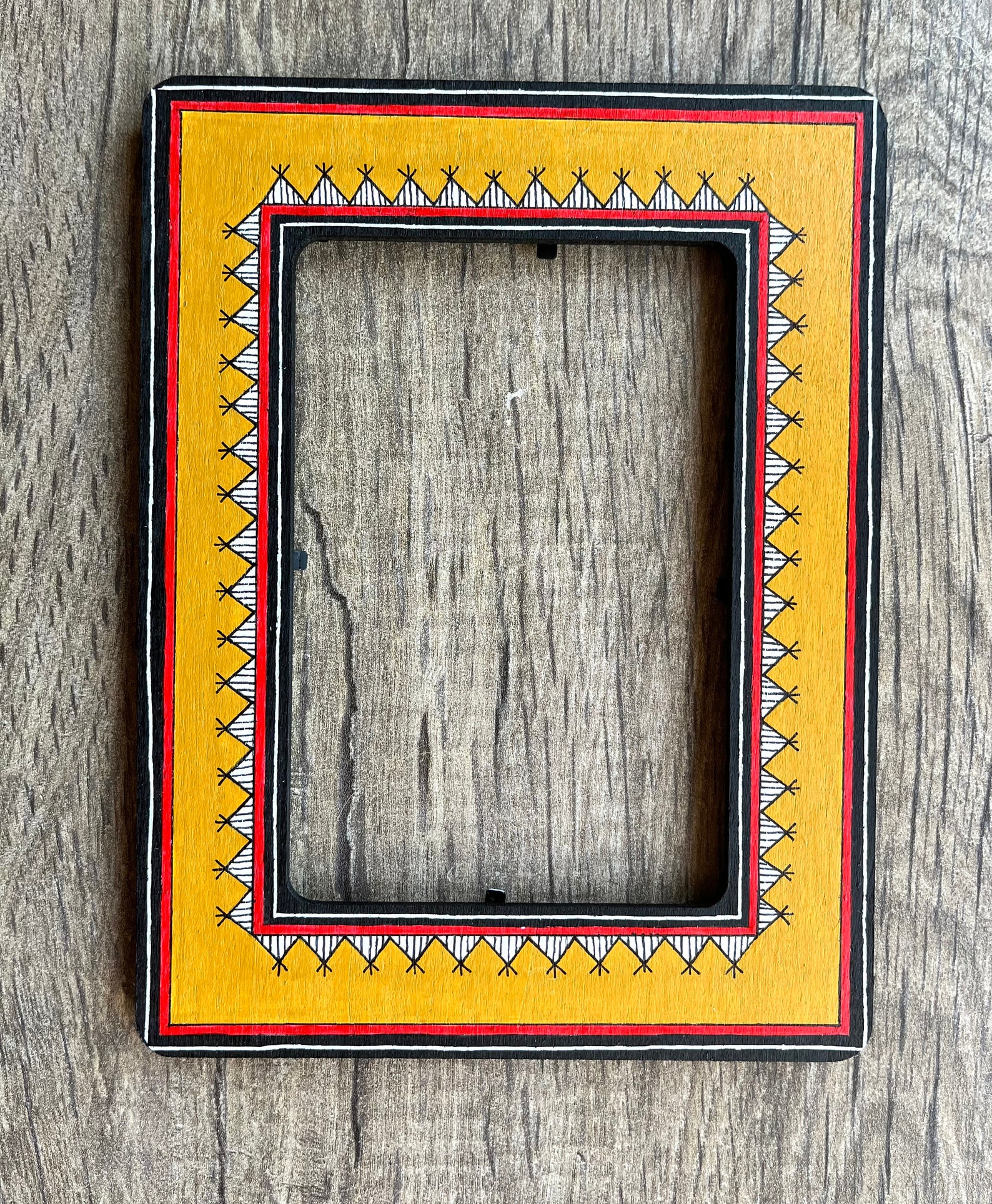 Hand Painted Wooden Frame Madhubani Art Acrylic Painting Etsy