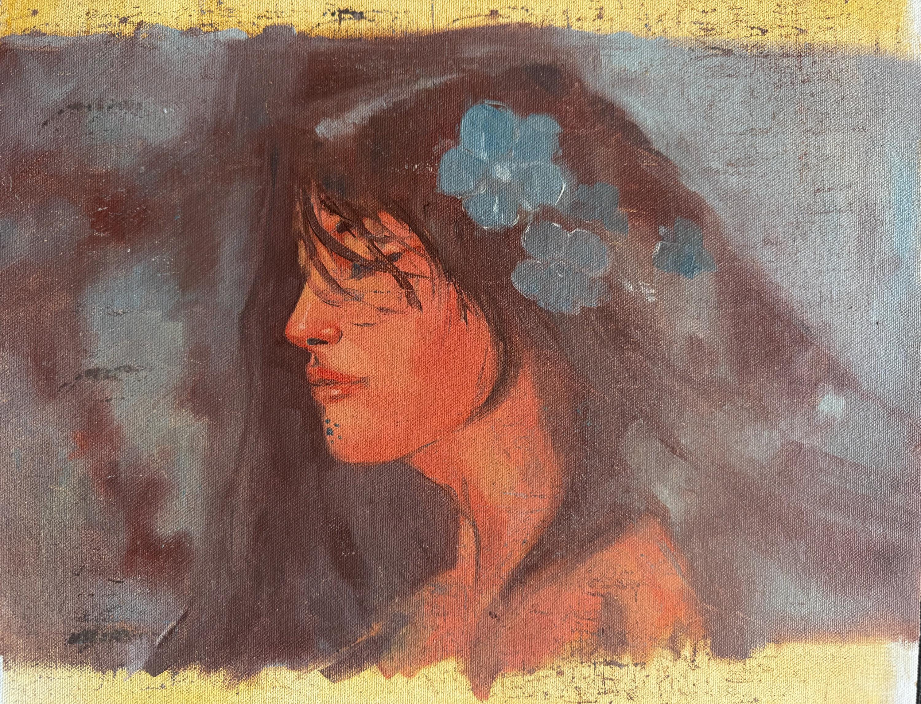 オリジナル油絵：魅惑的な女性の肖像、ファインアートキャンバス 