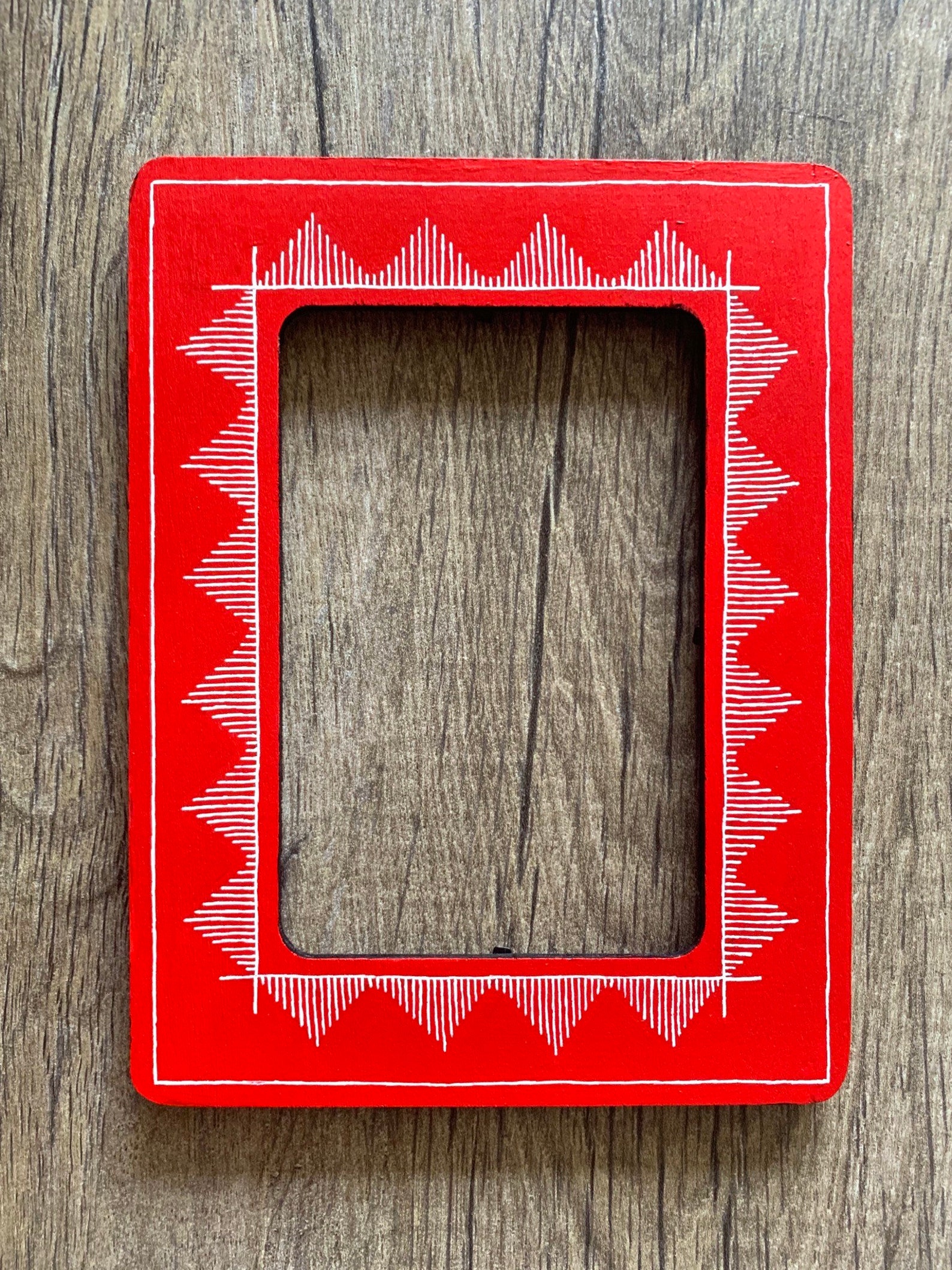 Hand Painted Wooden Frame Aipan Art Acrylic Painting Indian Art Home