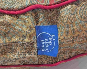 Sarawak Paisley Round Dog Bed, Washable Pet Bed Cover