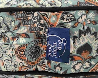 Abbotsford Round Dog Bed, Multicolor Floral/Medallion Pattern Dog Bed in 3 Sizes, Dog Bed Fabric Covers, Pet Furniture