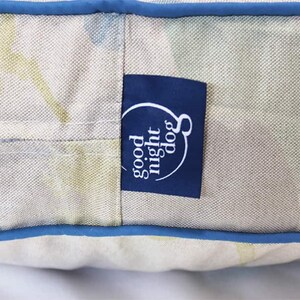 Mantra Round Dog Bed Blue, Ivory/Floral Dog Bed in 3 Sizes, Dog Bed Fabric Covers, Pet Furniture