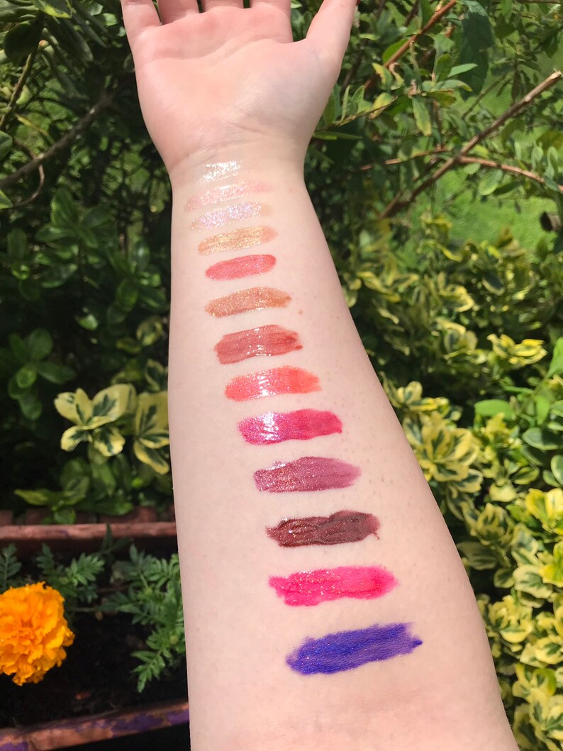 Vegan Lip Gloss High Shine Gloss 24K Gold Flakes Clear Etsy