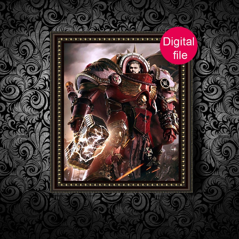 warhammer 40k posters,warhammer 40k posters art,portrait from photo,personalized family art,custom portrait,birthday gift for boyfriend W122