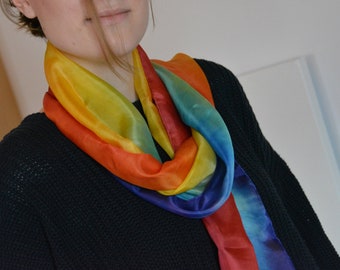 Rainbow silk scarf