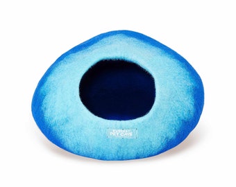 Everest Pet Cave Colourful, Handmade using 100% New Zealand Merino Wool, Caves for Cats & Kittens, Cat Igloo, Indestructible, Gifts for Cats