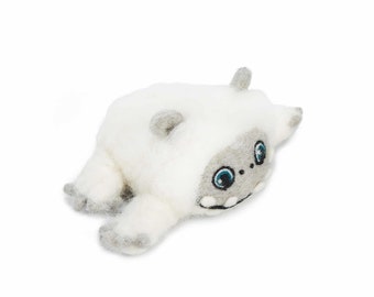 Figura de Yeti de fieltro con aguja: Decoración hecha a mano con lana de Nueva Zelanda.