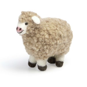 Felted Adult Sheep, Unique Design Felted Doggo,  100% New Zealand Wool, Eco-Friendly, Needle-felting, Supporting Himalayan Artisans