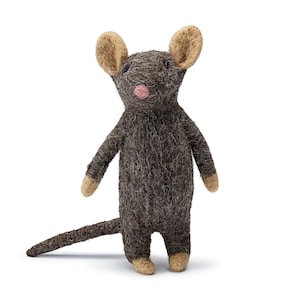 Gefilzte Maus, handgefertigt & einzigartiges Design, 100% Neuseeland Wolle, umweltfreundlich, nadelgefilzt, Maus Figur, Maus Spielzeug Geschenk Idas für Kinder