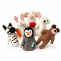 Handmade Felted Finger Puppets: New Zealand Wool Animal Set
