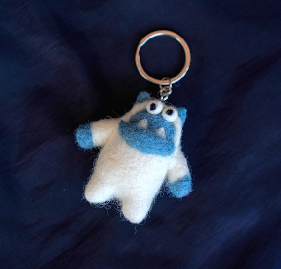 Needle Felted Yeti, Crab, Monster Keychain: 100% Wool Abominable