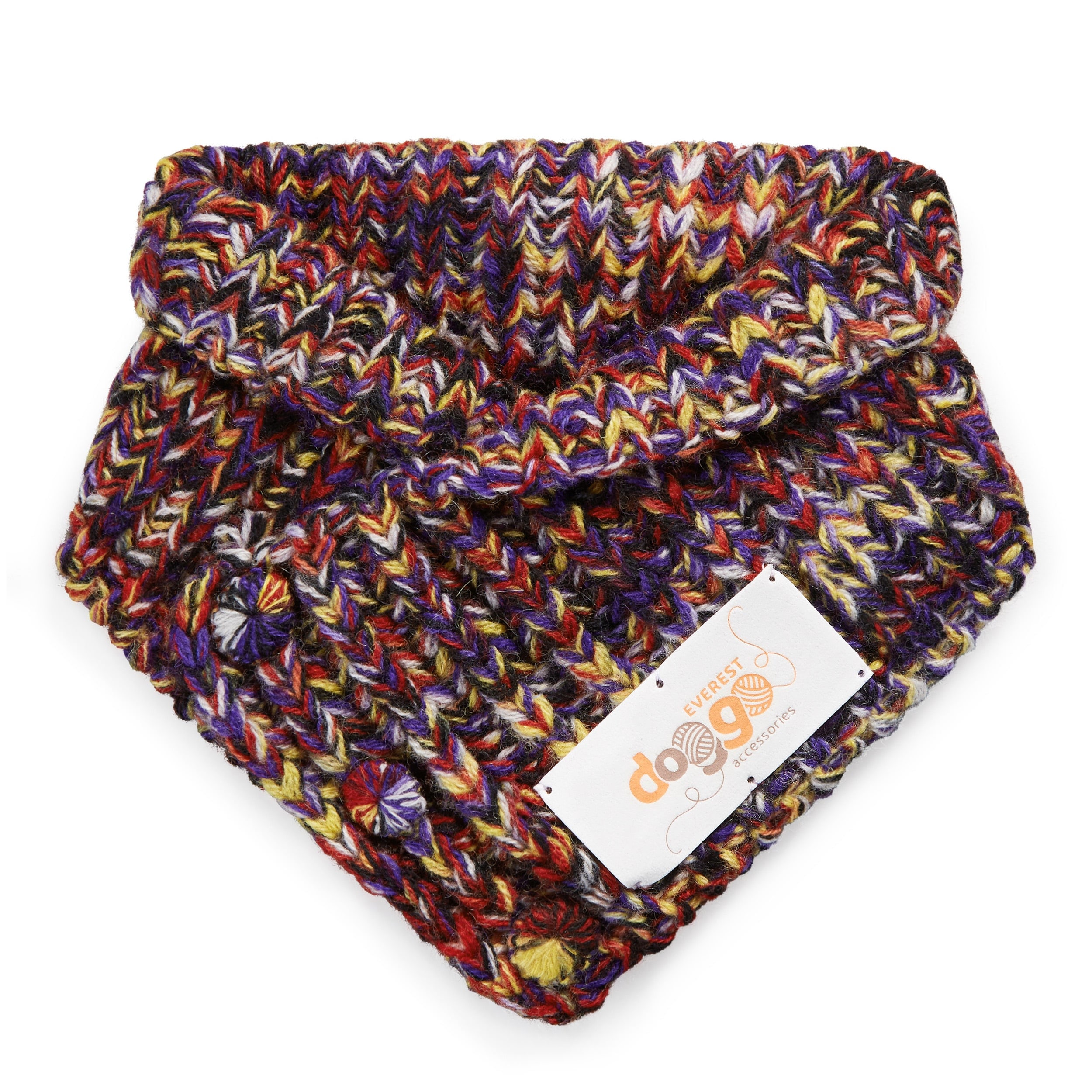 Handmade Wool Dog Bandana: Buttoned Neck Warmer, Universe Hue