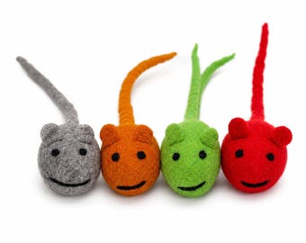 Felted Wool Mouse Cat Toy: Handmade in Nepal, All Natural