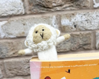 Felted Wool Sheep Bookmark: Handmade Reader Gift