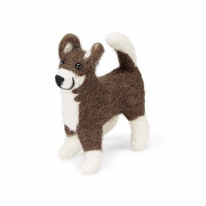 Felted Small Brown Dog, 100% New Zealand Wool, Handmade, Eco-Friendly, Needle-felting, Supporting Himalayan Artisans, Gift for dog lovers