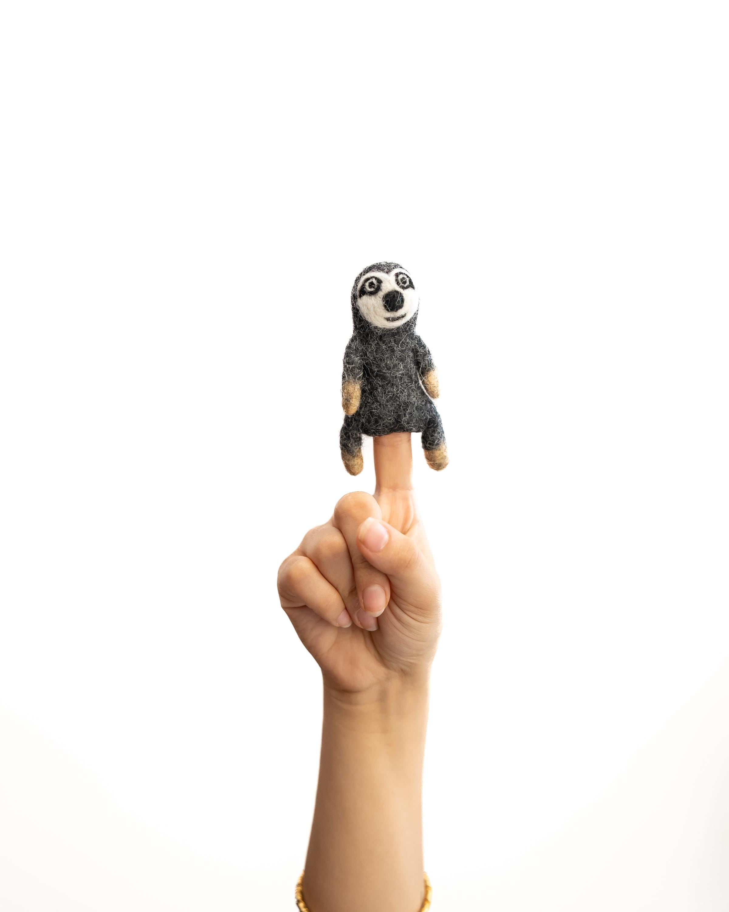 Sloth Needle Needle Felted Sloth Finger Puppet: 100% New Zealand Wool - Etsy