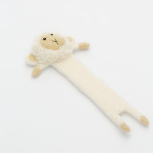 Felted Wool Sheep Bookmark: Handmade Reader Gift