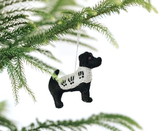 Felted Black Labrador Ornament: Handmade Wool Christmas Tree Decoration