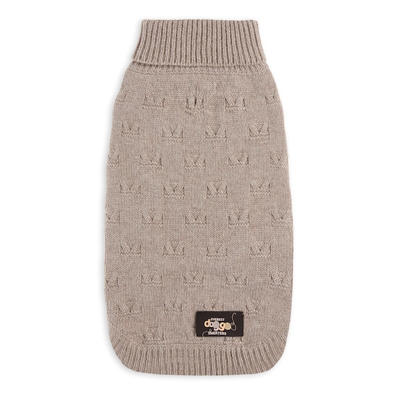 Handmade 100% Mongolian Cashmere Dog Jumper - Beige Knitwear, Breathable Fabric, No Nasties