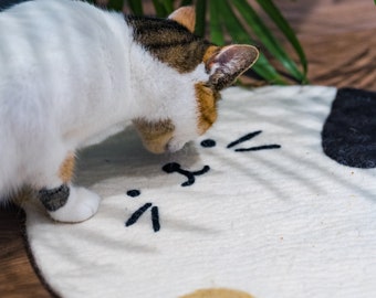 Kattenrustmat, raamkatmat, 100% Nieuw-Zeelandse wol, handgemaakt, rustmatten, handgemaakt, natgevilt, leuke ontwerpen, cadeaus voor katten