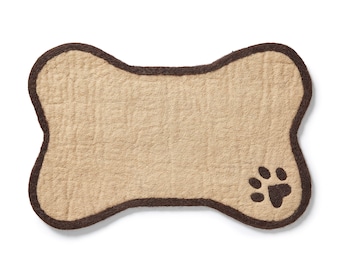 Kommat bruin, waterabsorberend, Everest vilten botvormige mat, 100% Nieuw-Zeelandse wol, handgemaakt, multifunctionele hondenmat, zachte wollen mat