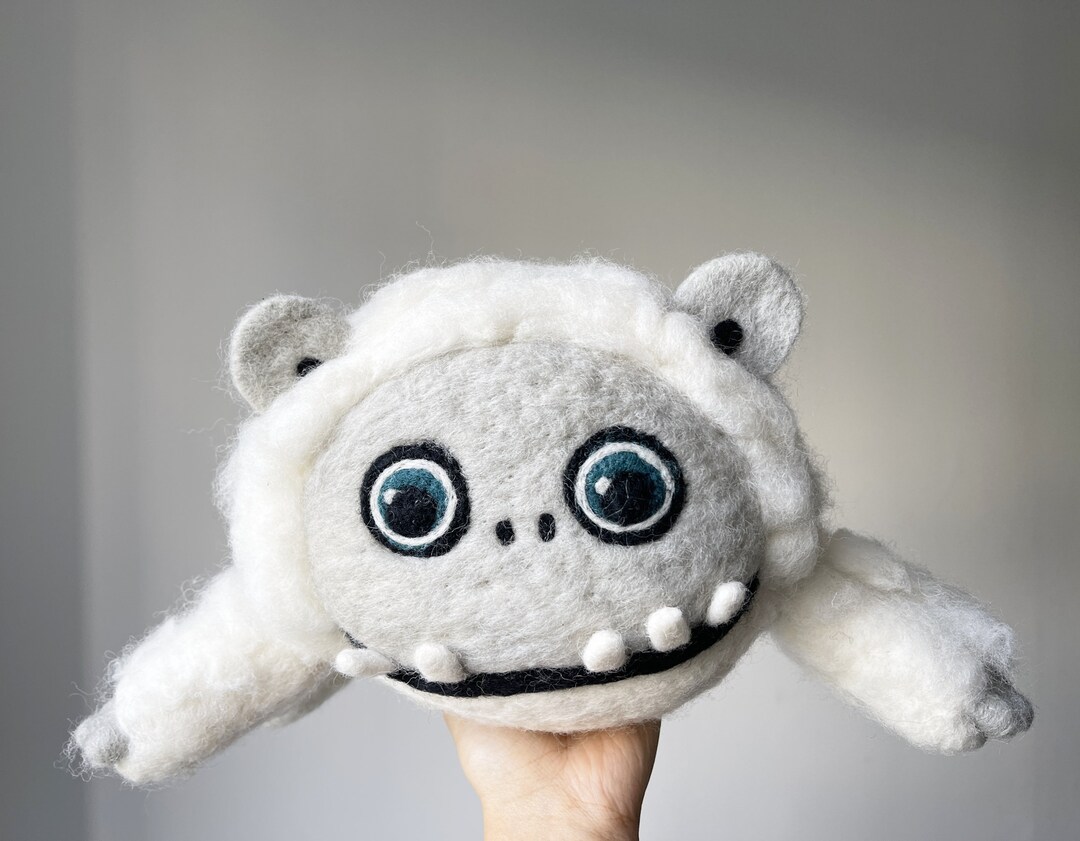 Felted Yeti Wool Cushion Yeti Cushion 100 New Zealand Wool Etsy