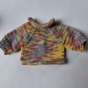 Novo suéter de algodão para ursinho ou boneca, raglan sem costuras, feito à mão, peças únicas