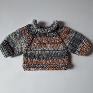 Sweater for teddy bear or doll, handmade, raglan sweater without seams, unique piece