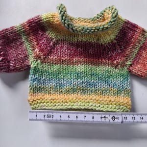 Sweater for teddy bear or doll, handmade, raglan sweater without seams, unique piece
