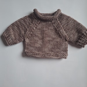 New cotton sweater for teddy bear or doll, raglan without seams, handmade, unique pieces