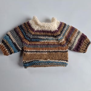 Sweater for teddy bear or doll, handmade, raglan sweater without seams, unique piece
