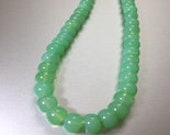 Peruvian Green Opal Graduated necklace 18 Inch With Sterling Silver Lobster Lock Clasp, Bead Size 7MM-9MM, TGW 220 CTS