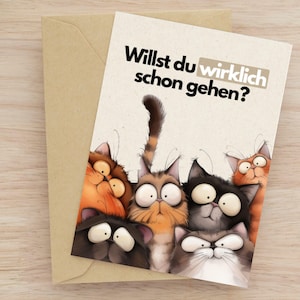 Farewell card I Postcard cats I Retirement I Card pension I Farewell colleague I Farewell card funny I Farewell gift I colleagues