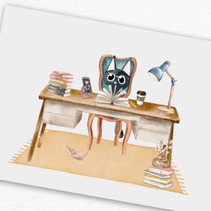 Postcard with cat | Funny greeting card | Gift for cat lovers | Birthday card | Gift for desk | Office picture