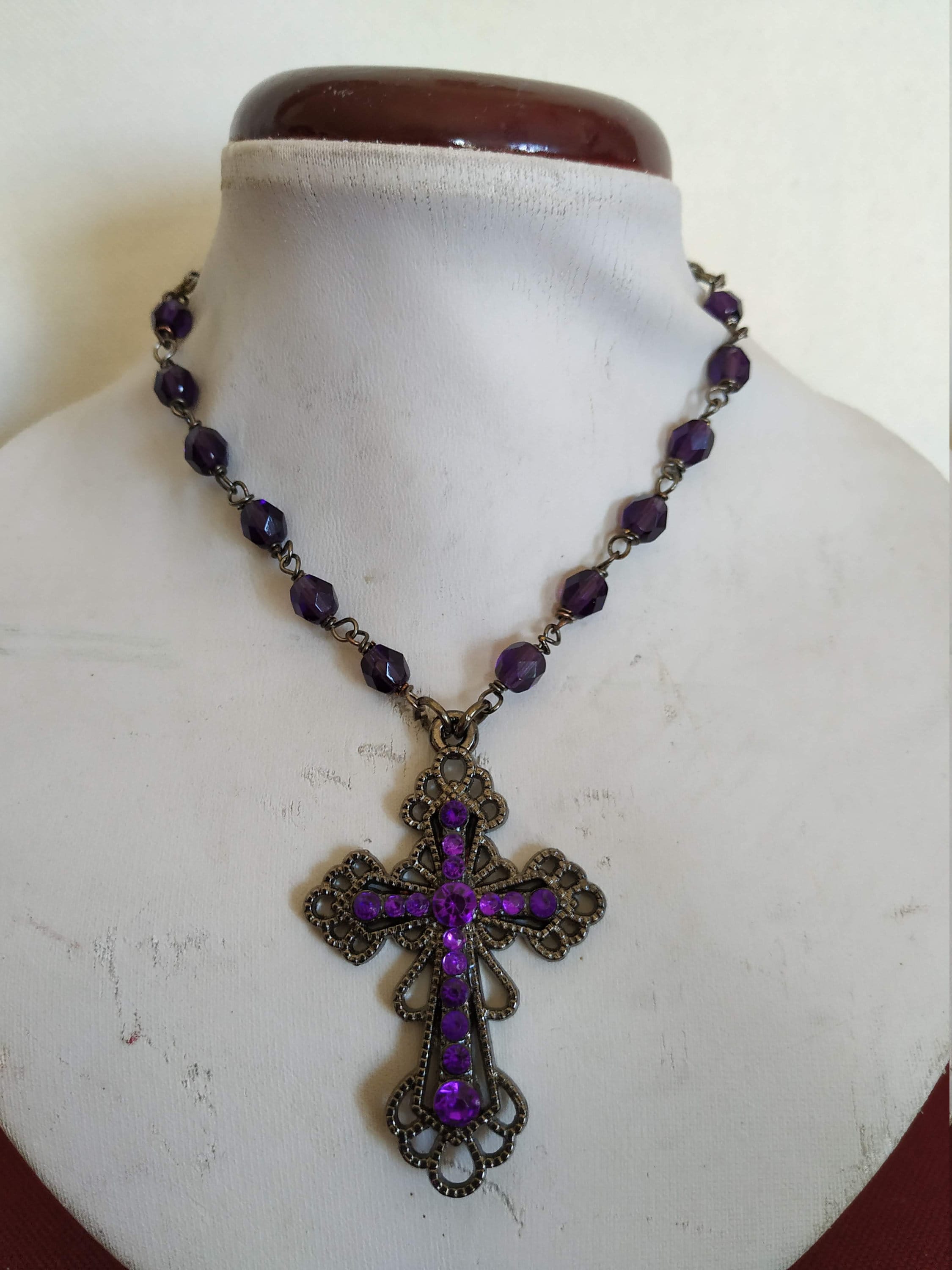 Gothic cross necklace handmade | Etsy