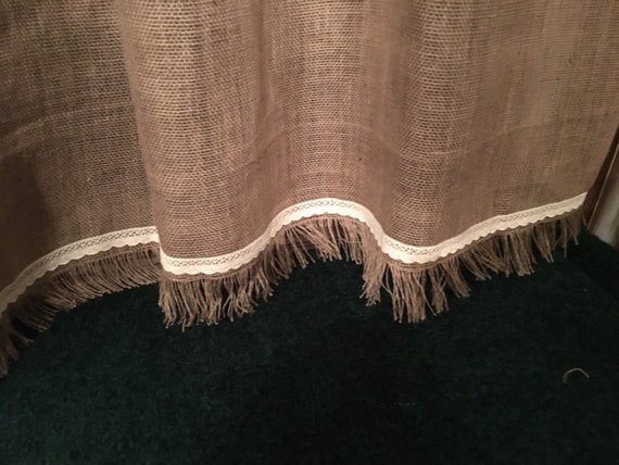Burlap Curtains With Fringe Etsy