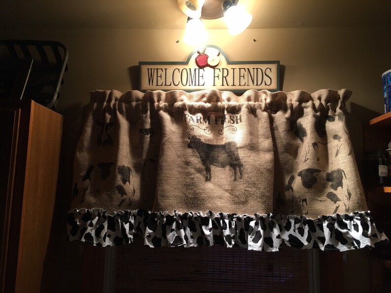Burlap Kitchen Valances Etsy